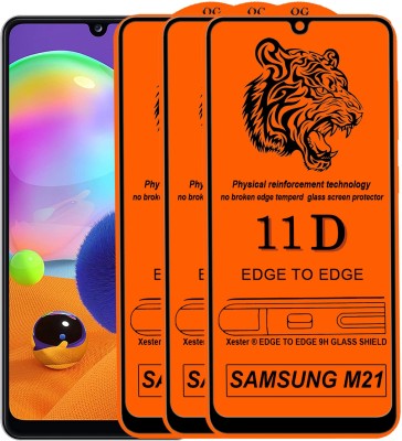 PFOAM Edge To Edge Tempered Glass for Samsung Galaxy M21(Pack of 3)