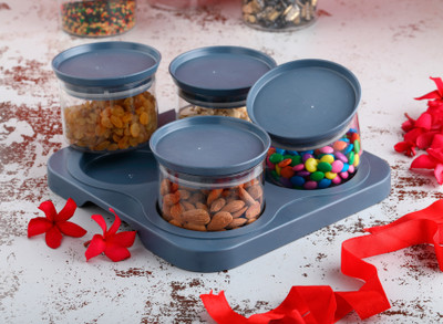 Flipkart SmartBuy Plastic Grocery Container  - 2000 ml(Pack of 5, Grey)