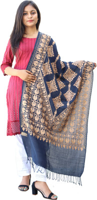 Radha Madhav Enterprise Wool Embroidered Women Shawl(Multicolor)