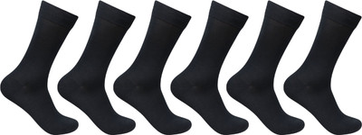 SOCOLOCO Unisex Solid Calf Length(Pack of 6)