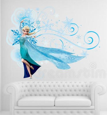 balkrishna wall stickers 60 cm Queen Elsa 3d wall sticker Size-60x49cm263 Self Adhesive Sticker(Pack of 1)