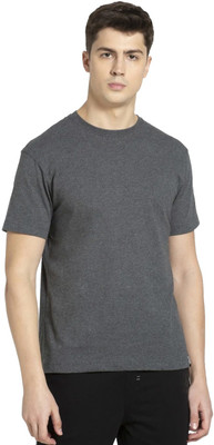 JOCKEY Solid Men Round Neck Grey T-Shirt