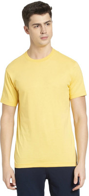 JOCKEY Solid Men Round Neck Yellow T-Shirt