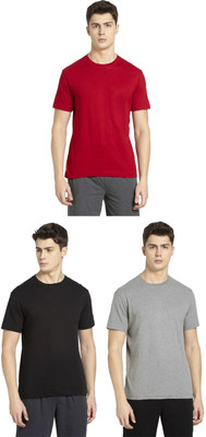 JOCKEY Solid Men Round Neck Multicolor T-Shirt