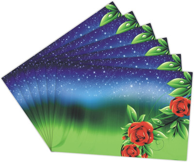 Dakshya Industries Rectangular Pack of 6 Table Placemat(Blue, Green, PVC)