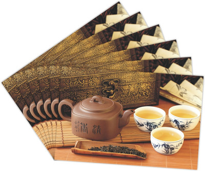 Dakshya Industries Rectangular Pack of 6 Table Placemat(Beige, Brown, PVC)