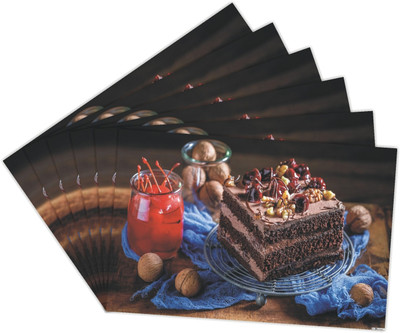 Dakshya Industries Rectangular Pack of 6 Table Placemat(Blue, Red, Brown, PVC)