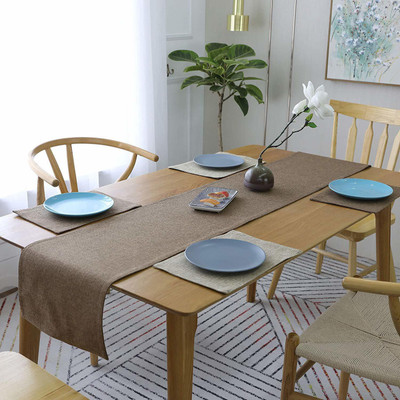 Casanest Brown 189 cm Reversible Table Runner(Cotton)