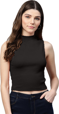 Jayinki Designs Casual Solid Women Black Top