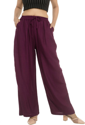 Jaipuri Print Regular Fit Women Purple Trousers