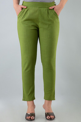 Fashion Rush Relaxed Women Green Trousers