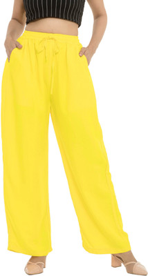 Jaipuri Print Regular Fit Women Yellow Trousers