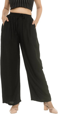 Jaipuri Print Regular Fit Women Black Trousers