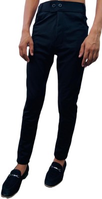 Teakrs Skinny Fit Men Black Trousers