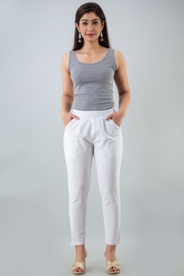 Fashion Rush Relaxed Women White Trousers