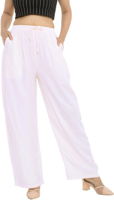 Jaipuri Print Regular Fit Women White Trousers