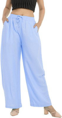 Jaipuri Print Regular Fit Women Light Blue Trousers