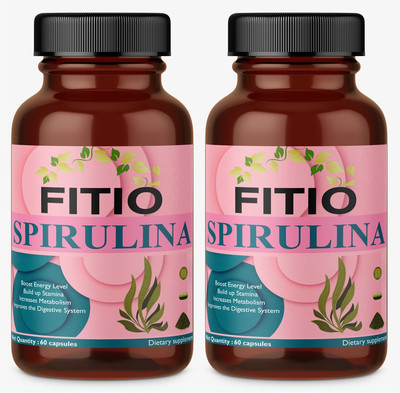 FITIO Natural Raw Spirulina Superfood-Immunity Booster(Pack Of 2) Pro(2 x 60 No)