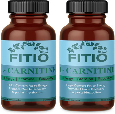 FITIO L Carnitine L Tartrate Supplement 1000mg Capsules (Pack Of 2) Ultra(2 x 60 No)