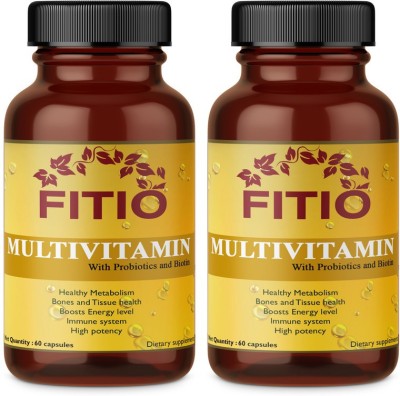 FITIO Men's & Women's Sport Multivitamin With 55 Vital Nutrients(Pack Of 2) Pro(2 x 60 No)