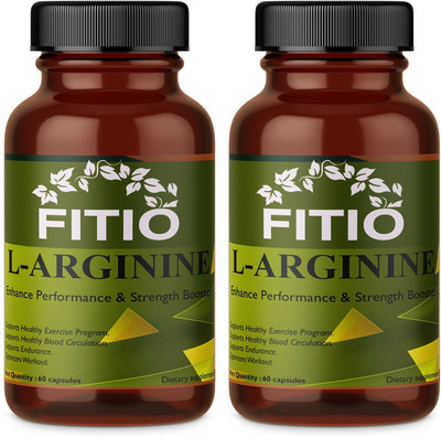 FITIO L-Arginine 1000mg Supplement For Muscle-building(Pack Of 2) Pro(2 x 60 No)