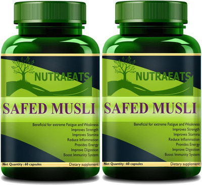 NutraEats Safed Musli Capsules for Men (Pack Of 2) Premium(2 x 60 No)