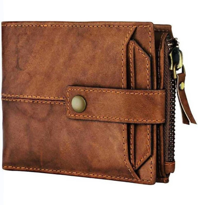 DENNY BLACQ Men Casual Brown Genuine Leather Wallet(14 Card Slots)