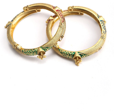 Priyaasi Alloy Gold-plated Bangle Set(Pack of 2)