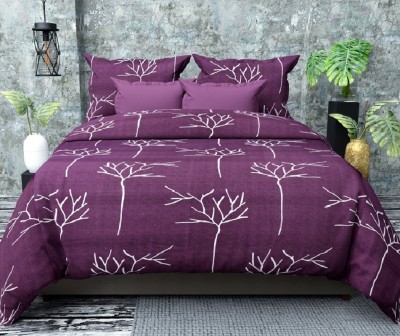 Laying Style Cotton Double King Sized Bedding Set(Purple)