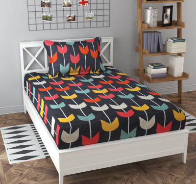 Apala 240 TC Polycotton Single Printed Flat Bedsheet(Pack of 1, Multicolor)