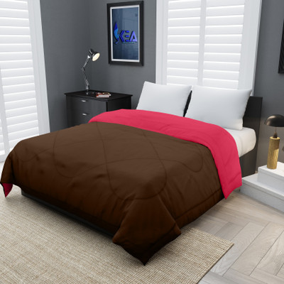 KEA Solid Double Comforter for  Mild Winter(Microfiber, Pink-Brown)