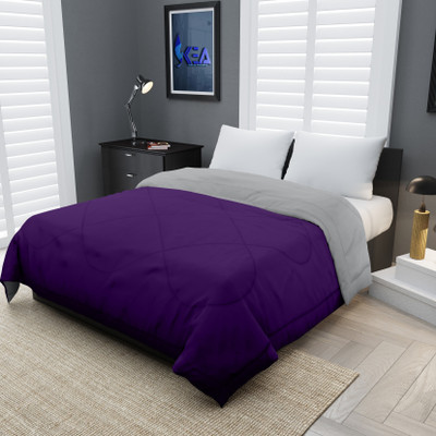 KEA Solid Double Comforter for  Heavy Winter(Microfiber, Purple-Grey)