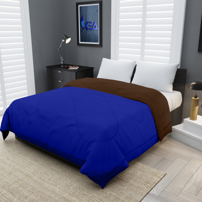 KEA Solid Double Comforter for  Mild Winter(Microfiber, Blue-Brown)