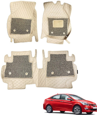 Auto Hub Leatherite 7D Mat For  Hyundai Verna Fluidic(Beige)