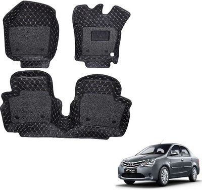 MOCKHE Leatherite 7D Mat For  Toyota Etios(Black)