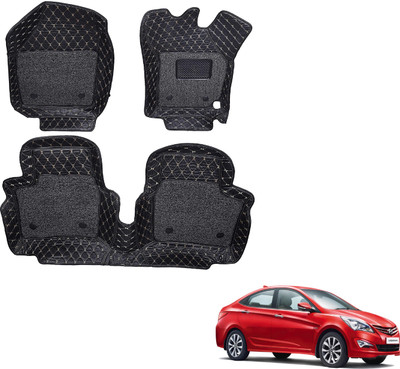 Auto Hub Leatherite 7D Mat For  Hyundai Verna Fluidic(Black)