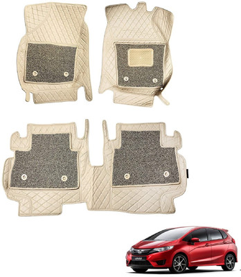 Auto Hub Leatherite 7D Mat For  Honda Jazz(Beige)