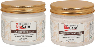 BEAUCODE BioCare Skin Brightening Face and Body Scrub and Cream Pack of-2 (500g)(2 Items in the set)