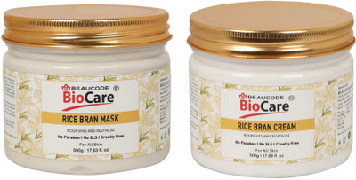 BEAUCODE BioCare Rice Bran Face and Body Cream and Mask Pack of-2 (500g)(2 Items in the set)