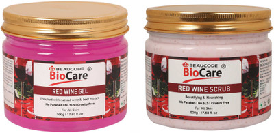 BEAUCODE BioCare Red Wine Face and Body Gel and Scrub Pack of-2 (500g)(2 Items in the set)
