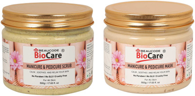 BEAUCODE BioCare Manicure & Pedicure Scrub and Mask Pack of-2 (500g)(2 Items in the set)