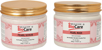 BEAUCODE BioCare Pearl Face and Body Mask and Scrub Pack of-2 (500g)(2 Items in the set)