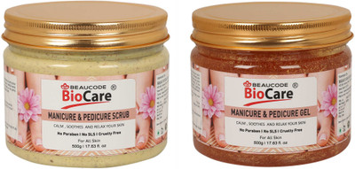 BEAUCODE BioCare Manicure & Pedicure Scrub and Gel Pack of-2 (500g)(2 Items in the set)