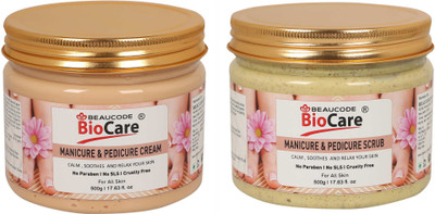 BEAUCODE BioCare Manicure & Pedicure Cream and Scrub Pack of-2 (500g)(2 Items in the set)