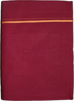 Prakasam Cotton Men's Single (1.30x2.00 mtrs-4 yard) Maroon Colour Solid Men Dhoti