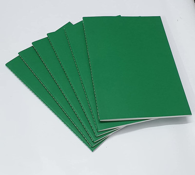 INNAXA [ Fresh Green ] Soft Cover Kraft Notebook for Students and Office, (Pack of 6) Blank Notebook Journals, , A5 Size Travel Journal Set, 32 Sheets/64 Pages A5 Notebook Blank 64 Pages(Fresh Green, Pack of 6)