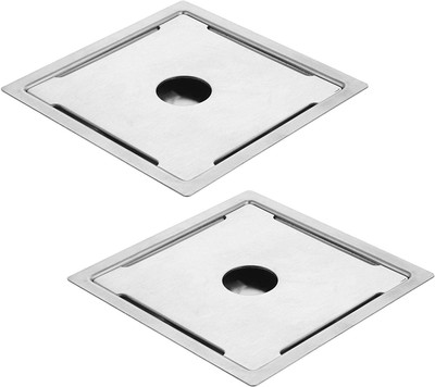 RUHE Floor Stainless Steel Push Down Strainer(12.7 cm Set of 2)