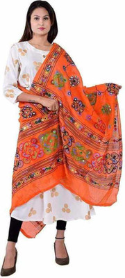 uganta Pure Cotton Embroidered Women Dupatta