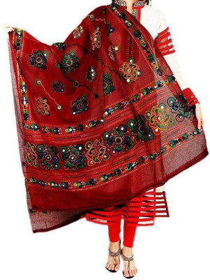 uganta Pure Cotton Embroidered Women Dupatta