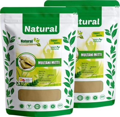 Natural Health and Herbal Products Natural Multani Mitti Powder for Face Pack 100 Gram * 2 Pack (200 Gm)(200 g)